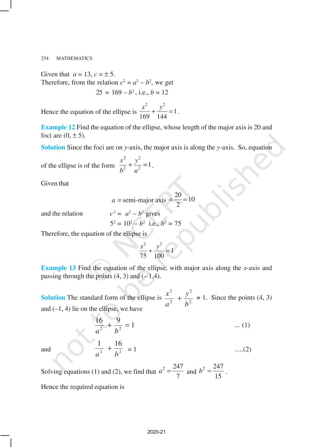 Conic Sections - NCERT Book Of Class 11 Mathematics